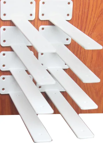 Miniatura 83 de Paquete de 2 - Soportes de estante en L ocultos negros de 4 pulgadas (1/5 pulgada de grosor) Soportes de estante flotante de hierro Soportes
