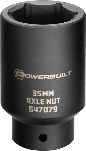 Miniatura 13 de Powerbuilt 647076 - 647076 - Toma de tuerca de eje de 1.142 in, punta extra profunda, quitar tuercas del eje del eje de la rueda delantera, orificio