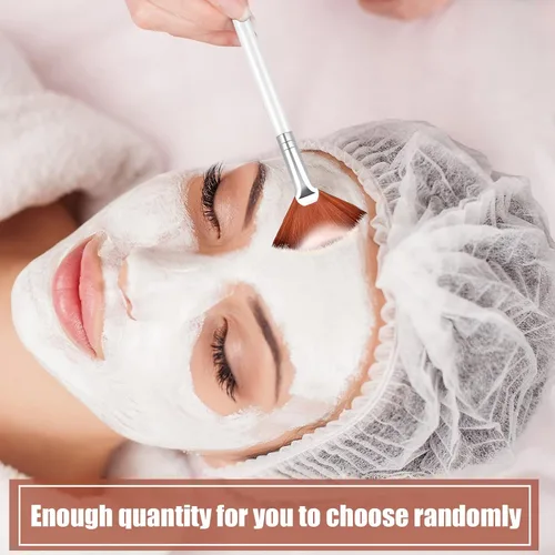 Miniatura 4 de Patelai 14 cepillos aplicadores de abanico, cepillos de máscara para herramientas de maquillaje facial para cosméticos faciales (marrón)