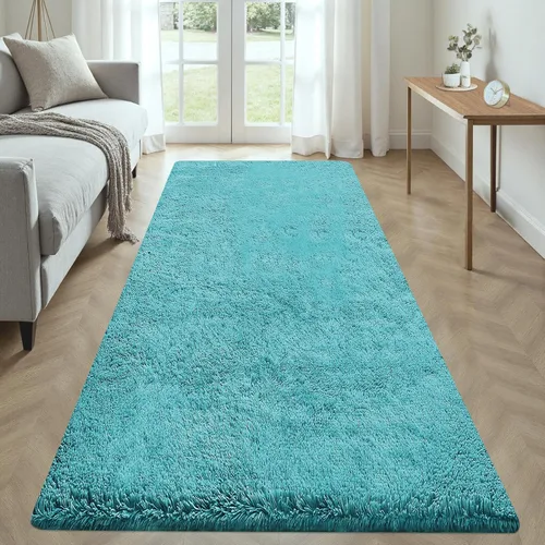 Miniatura 27 de Alfombra de pasillo 2x6 para dormitorio: Alfombras suaves de pelo largo lavables, pequeña alfombra de interior de felpa difusa para pasillo, junto a