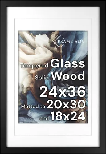 Miniatura 153 de Frame Amo Marco de póster de madera maciza de 13 x 19 pulgadas, color natural, tapete blanco para imagen de 11 x 17 pulgadas, parte frontal