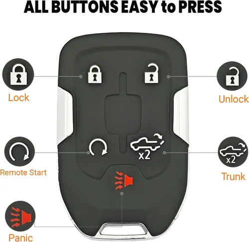 Miniatura 5 de Funda inteligente para llavero para Chevrolet Silverado 1500 2020 2019 1500 HD 3500 HD GMC Sierra 1500 2500 HD 3500 HD 3500 HD 5 botones HYQ1EA