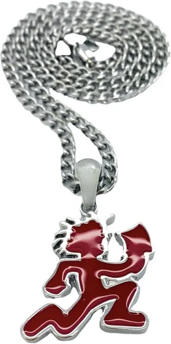 Miniatura 4 de Shiny Jewelers USA COLGANTE HIP HOP HOP PARA HOP ORO PLATA NEGRO GRANDE CON CADENA CUBANA DE 0.197 in (RojoPlata), No es una piedra preciosa