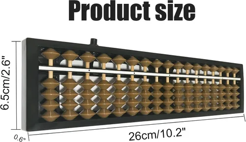 Miniatura 2 de Ábaco Digital Estándar Soroban Profesional de 17 Columnas (25.9 cm) Ábaco Matemático, Herramienta de Cálculo Matemático con Botón de Reinicio