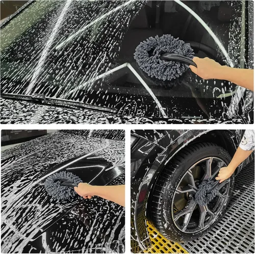 Miniatura 6 de Amiss Paquete de 2 mini cepillos de microfibra para salpicadero de automóvil, cepillo multifuncional de limpieza para automóvil, accesorios