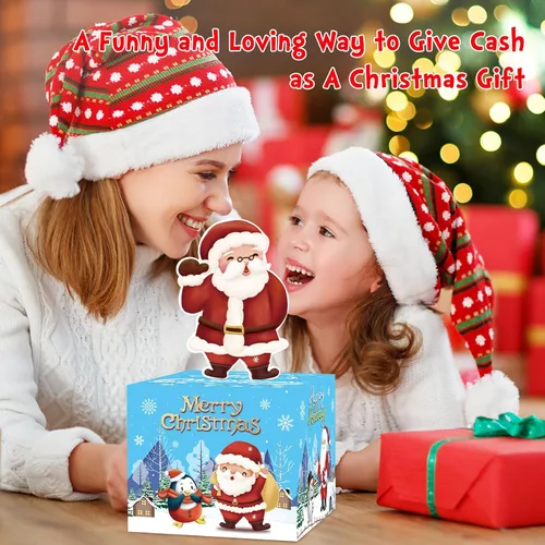 Miniatura 4 de Cajas de dinero de Navidad azules para tirar, soporte de dinero sorpresa para niños adultos, caja de dinero divertida para mujeres, hombres, niñas
