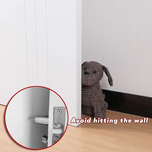 Miniatura 5 de Lindo tope decorativo para puerta para piso de casa y oficina, topes de puerta de tela con animales, protectores de pared pesados, perrito a cuadros