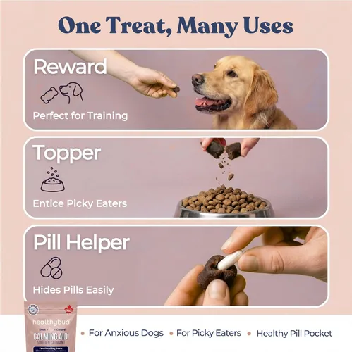 Miniatura 7 de healthybud Ayuda calmante, golosinas naturales para perros y adornos para aliviar el estrés, ansiedad por separación de perros, reducción