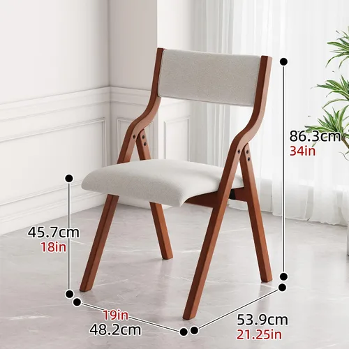 Miniatura 2 de Ball & Cast Juego de 2 sillas de comedor plegables tapizadas, sillas plegables de madera, 2 unidades, sillas portátiles de oficina para reuniones