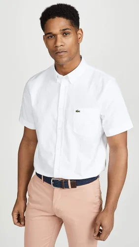Miniatura 2 de Lacoste Camisa de manga corta Oxford con cuello abotonado y ajuste regular para hombre