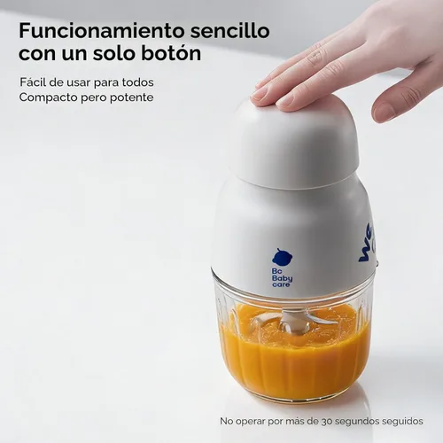 Miniatura 4 de Bc Babycare Fabricante de Alimentos para Bebés - Licuadora de puré de bebé de vidrio para frutas, verduras y carne, mini procesador de alimentos Azul