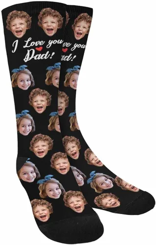 Calcetines de encargo de la cara con la carga de la imagen, calcetines personalizados con foto personalizada unisex divertido calcetín de la
