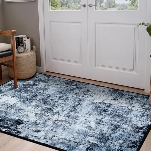 Miniatura 43 de Rugflix Alfombras de área de 8 x 10 pies para sala de estar, alfombra grande lavable, resistente a las manchas, pelo bajo, alfombra oscura moderna
