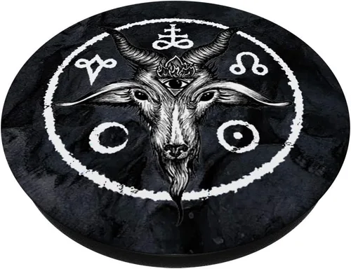 Miniatura 2 de Agarre de metal negro Baphomet. Satanic & occult símbolos – PopSockets Grip y soporte para teléfonos y tabletas