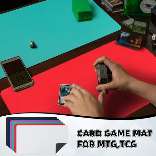 Miniatura 5 de Yexiya Tapete de juego de 6 piezas para TCG MTG de 24 x 14 pulgadas, tapete de goma suave para juegos de cartas, juegos de mesa (mezcla de colores)
