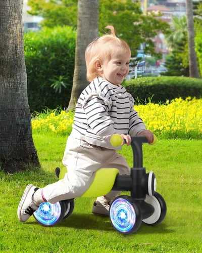 Miniatura 8 de Bicicleta de equilibrio para niños pequeños con ruedas brillantes y coloridas, juguetes para bebés de 1 año, niños y niñas, bicicleta de equilibrio