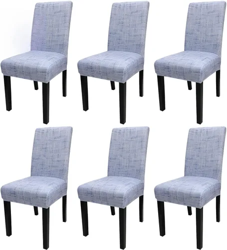 Miniatura 25 de JQinHome Juego de 8 fundas para sillas de comedor, fundas de alta elasticidad extraíbles y lavables, fundas protectoras de asiento para silla