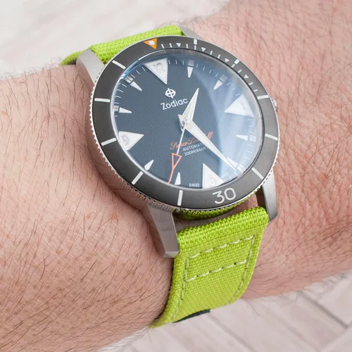 Miniatura 95 de StrapHabit Correa de reloj de liberación rápida, correa de reloj de tela de vela, dos longitudes, correa de reloj de piel de nailon, 0.748 in, 0.787