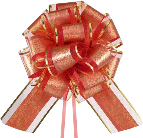 Miniatura 10 de HSXJJ 6 Piezas de Lazos de Tirar Blancos para Envolver Regalos, Lazos de Cinta de Boda de 6 Pulgadas para Paquetes de Regalos, Cestas de Regalo