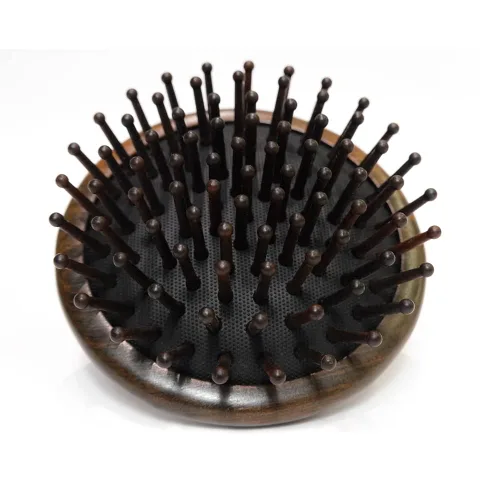 Miniatura 13 de TAN MUJIANG Peine de madera hecho a mano, diseño de anillo, masaje del cuero cabelludo, cuidado nutritivo del cabello 3.35 × 1.69 pulgadas