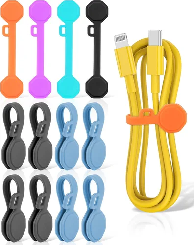 Miniatura 8 de 6 PCS Bridas Magnéticas de Silicona para Cables, Clips para Cables Organizador de Cordones [1S] Gestión de Cables de Cordones, Organizador Magnético