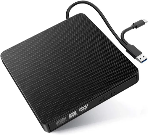 Miniatura 8 de YMY Unidad externa de CD y DVD para portátil, USB3.0 y USB-C 2 en 1, reproductor de DVD portátil, grabadora de CD, grabador para PC de escritorio