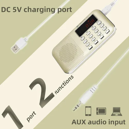 Miniatura 7 de Retekess Radio digital V115 AM FM, radios portátiles de onda corta, Retekess PR11 AM FM Radio portátil, radios transistores recargables compatibles