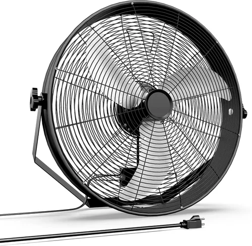 Miniatura 3 de Simple Deluxe 20 Inch High Velocity Wall Mount Fan with Rack, 3 Speed Industrial/Commercial Metal Ventilation Fan,2 Pack
