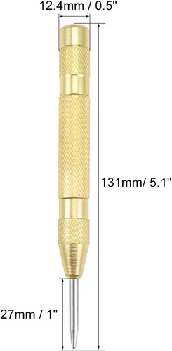 Miniatura 2 de uxcell Herramienta manual automática de impacto ajustable de 5 pulgadas para madera de metal, acero Cr-V con caja de latón, 2
