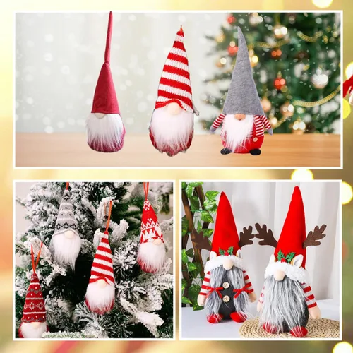 Miniatura 4 de FFchuanhe Paquete de 18 barbas de gnomos para manualidades, juego de bolas de madera de gnomos precortadas de piel sintética, adecuado para Navidad
