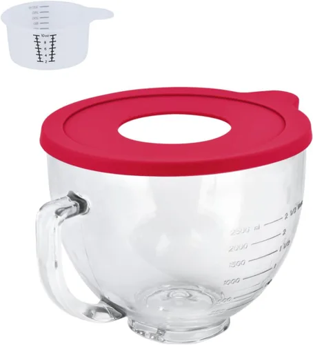 Miniatura 11 de Tazón de acero inoxidable compatible con mezclador Kitchenaid de 4.5/5 cuartos de galón, con tapa, cuenco inoxidable de 5 cuartos de galón