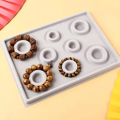 Miniatura 6 de SXDMHYB Tablero de diseño de cuentas, bandeja de producción de joyas de bricolaje, tablero de cuentas flocadas para pulseras, cuentas de collar