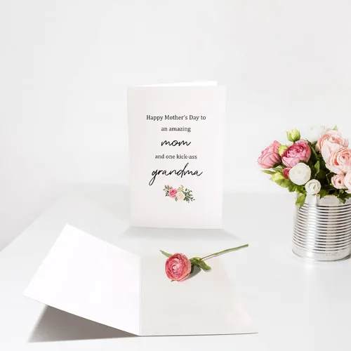 Miniatura 3 de Chenive Tarjeta del día de la madre de la abuela, tarjeta feliz del día de la madre de hija hijo, increíble mamá y tarjeta de abuela de patada