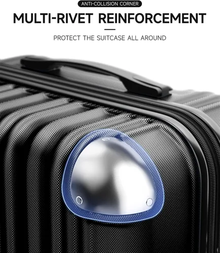 Miniatura 3 de SunnyTour Juego de equipaje expandible con ruedas giratorias dobles, juego de maleta dura de 3 piezas para viajes cortos y viajes largos, Negro
