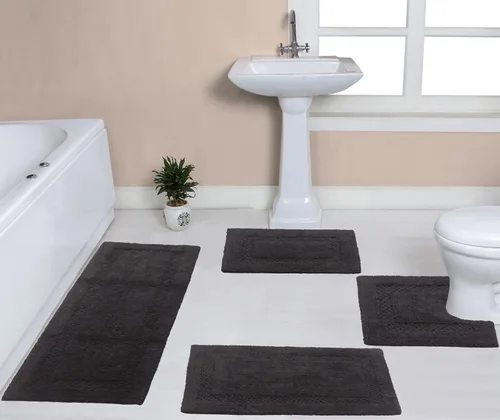 Miniatura 32 de Home Weavers Classy - Juego de alfombras de baño 100 % algodón, decoración de baño, lavable, extrasuave y absorbente, tapete de cocina, juego de Aqua