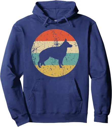 Miniatura 5 de Sudadera con capucha de pastor alemán, diseño retro de perro pastor alemán, Negro, S