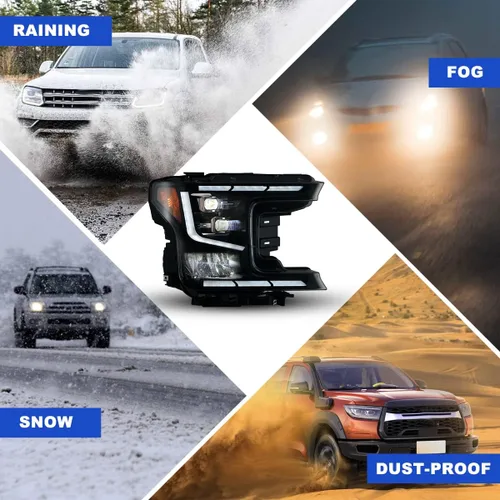 Miniatura 8 de ROXX Conjunto de faros delanteros LED completos para Ford F150 2018 2019 2020, faros delanteros de haz alto y bajo con señales de giro secuenciales