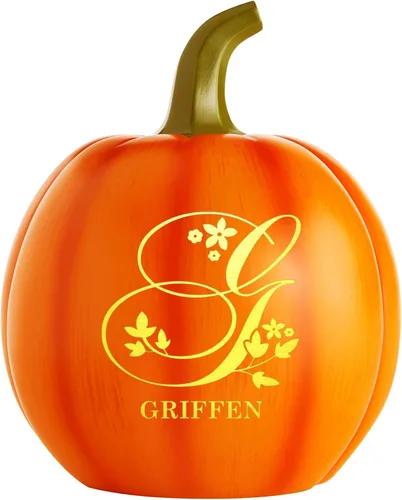 Miniatura 18 de Let's Make Memories - Lámpara de calabaza con nombre - Adorno de otoño - Calabaza luminosa de uso interior/exterior - Nombre e iniciales