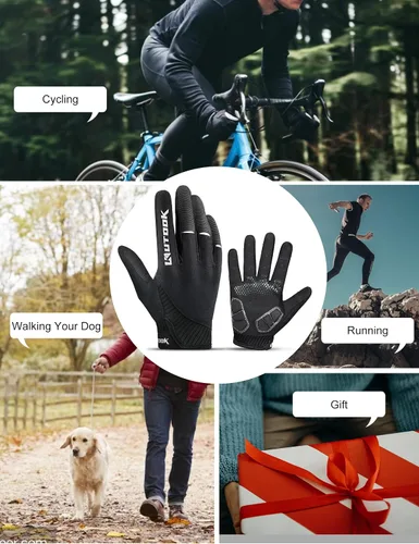 Miniatura 8 de KUTOOK Cycling Gloves Full Finger Breathable Touch Screen Anti-Slip Pad MTB Bike Gloves for Men Women