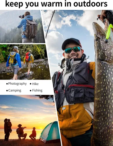 Miniatura 4 de Gihuo Chaleco de forro polar con forro de sherpa para hombre, chaleco de pesca de invierno para viajes