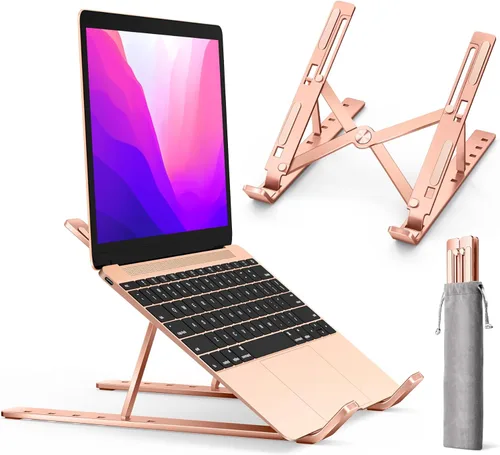 Miniatura 11 de ivoler Soporte para laptop, soporte elevador para laptop, soporte para tableta de computadora, 6 ángulos ajustables, de aluminio, ergonómico