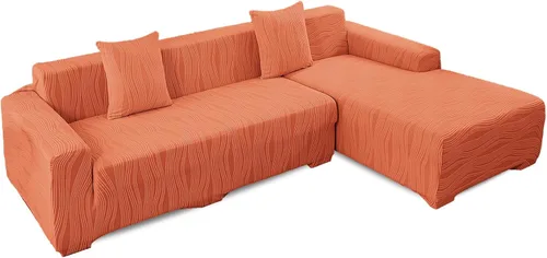 Miniatura 28 de MIFXIN Funda de sofá seccional de 2 piezas elásticas de 3 asientos en forma de L, fundas elásticas impresas para sofá seccional, protector