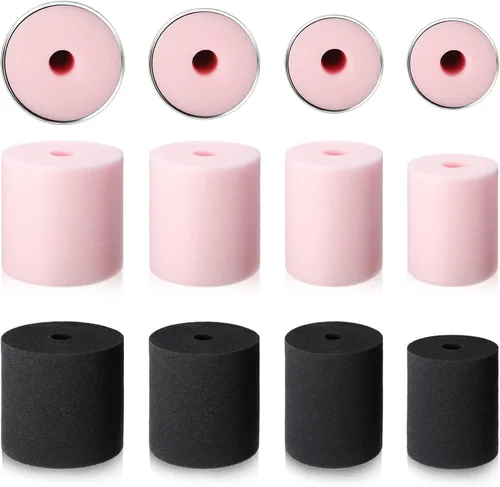 Honoson 4 tamaños, 8 piezas de vasos de espuma para tubos de PVC de 1/2 pulgada, accesorios para todos los vasos de 10 a 40 onzas (negro y rosa)