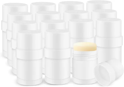 Miniatura 12 de 15 piezas de recipientes vacíos de plástico para desodorante, tubos de desodorante DIY con tapón de rosca, tubos rellenables para bálsamo labial
