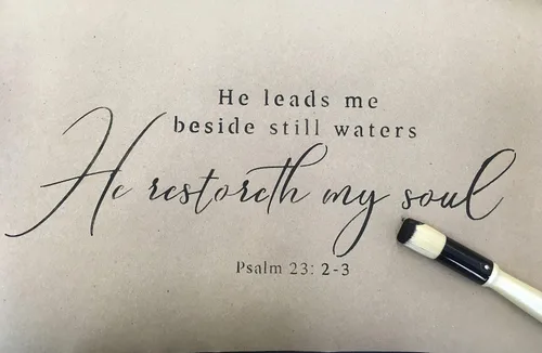 Miniatura 8 de He Leads Me Beside Still Waters - Kit de plantillas de versículo bíblico, plantilla reutilizable, arte de pared de las Escrituras, letrero de sala