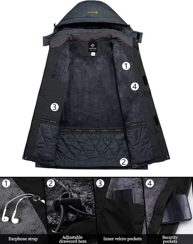 Miniatura 3 de GEMYSE chaqueta de esquí para hombre, impermeable, rompevientos, para la nieve