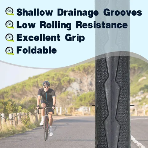 Miniatura 4 de 700 X 23C/700 X 25C/700 X 28C/700 X 35C Neumático de bicicleta plegable Neumáticos de repuesto para bicicleta de carretera 700 x 28C 60TPI