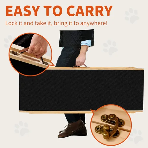 Miniatura 8 de Rampa para Perros, Rampa Plegable de Madera Ajustable de 5 Niveles para Cama Mediana, Sofá, SUV - Alta Tracción, Rampas Portátiles para Patas