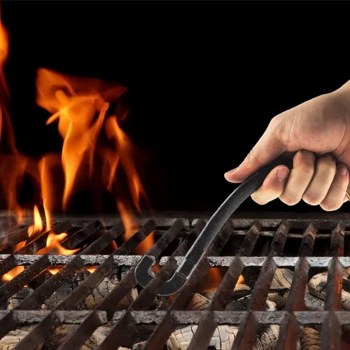 Miniatura 2 de AJinTeby Elevador de parrilla de hierro fundido universal para la mayoría de las parrillas de carbón, gas, compatible con parrillas BGE, se adapta a