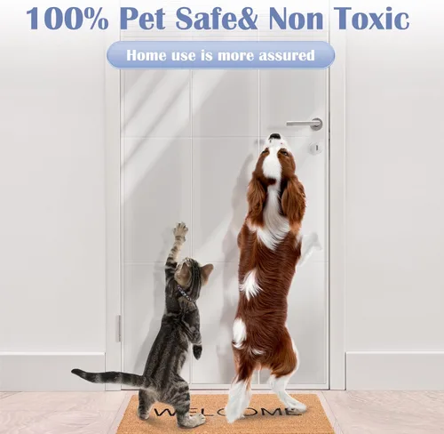 Miniatura 5 de Protector de arañazos de puerta contra arañazos de perros, 200 x 8.3 pulgadas, protector de arañazos para puerta de perro, cinta disuasoria ultra